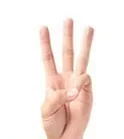 比出數字3的手