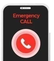 顯示Emergency CALL畫面的手機
