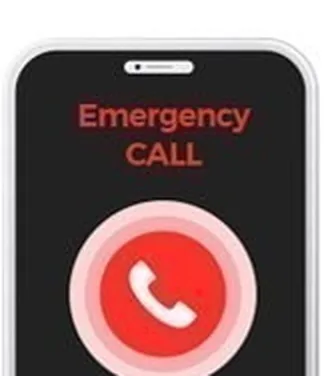 顯示Emergency CALL畫面的手機