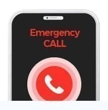 顯示Emergency CALL畫面的手機